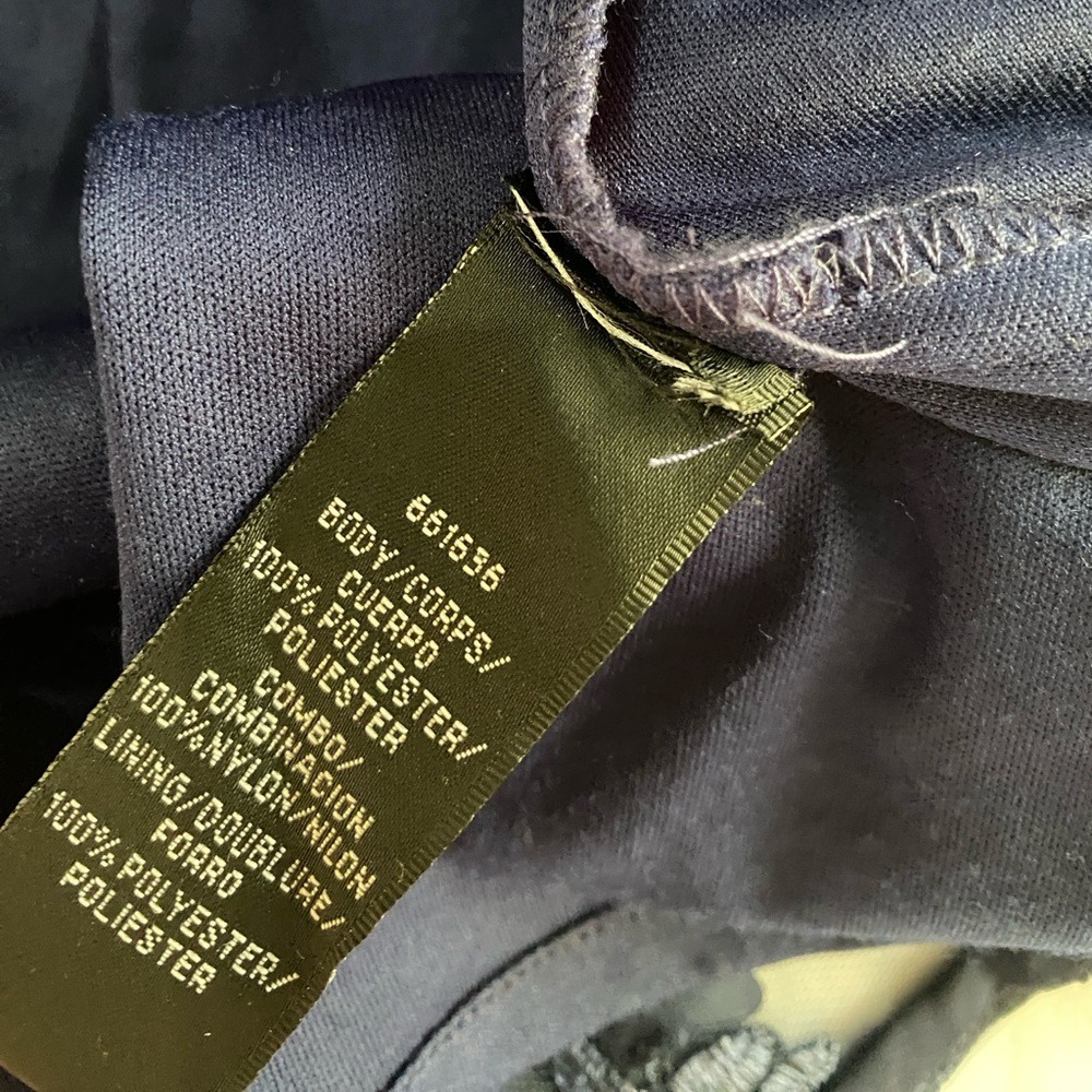 CARMEN MARC VALVO INFUSION Navy 3D Floral‎ Appliqué Sequin Mermaid Maxi Dress S - Picture 6 of 15